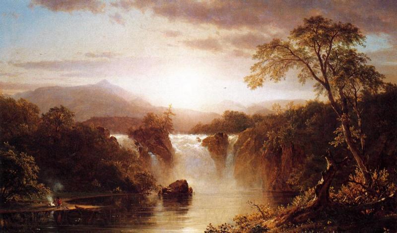 Frederic Edwin Church Landscape with Waterfall Norge oil painting art